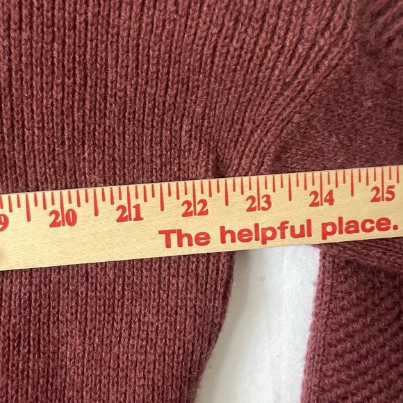 Athleta Wool Cashmere Sweater Size L Burgundy Red Pullover Crewneck Relaxed Fit - Picture 8 of 8